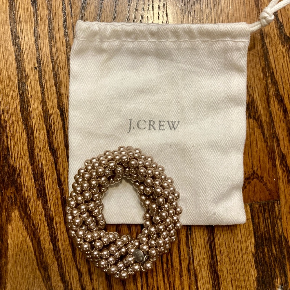 J Crew multi-strand light brown pearl like beaded bracelet